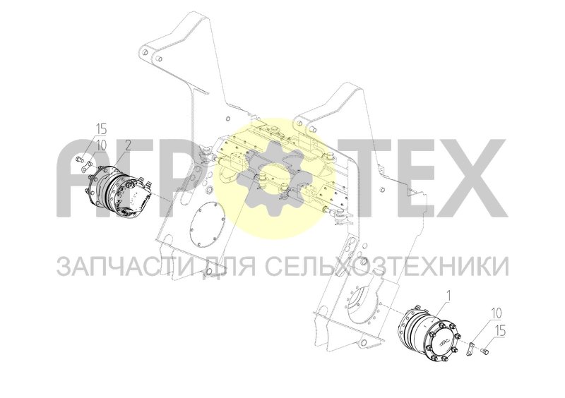 Чертеж Установка гидромоторов ведущих колес (КСУ-2.09.71.200)